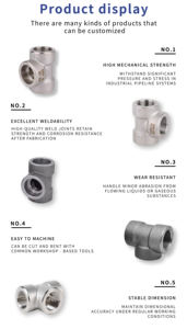 Conector en T de Acero Inoxidable 304/316 de Alta Presión, 3/4'', ASTM, Diámetro Igual, Rosca Interna, Marca HENGYANG, de Fábrica Original #   Forjado - Product Image 5