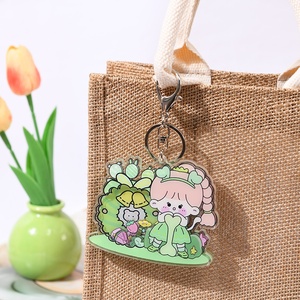 High Quality Clear Transparent Charms Holographic Pendant Promotional Gift Printed Epoxy Classic Custom Logo Acrylic Keychain