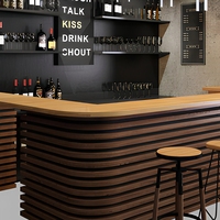 Comptoir de bar commercial en bois massif au design moderne pour restaurant, café, boutique