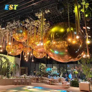 Fashion Attractive Design PVC Inflatable Mirror Balloon Giant Spheres Inflatable Christmas Decoration Mirror Ball