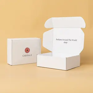 Groothandel Digitale Print Kleine Opvouwbare Kartonnen Gecoate Papieren Doos Voor Verzending Witte Verpakking Parfum Product Doos