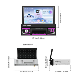 Rádio de Carro Podofo 1 Din (2+64) <span class=keywords><strong>Android</strong></span> com Tela IPS de 7 Polegadas, CarPlay/<span class=keywords><strong>Android</strong></span> Auto Sem Fio, GPS, WIFI, DSP, USB, Estéreo de Carro Personalizado OEM - Product Image 5