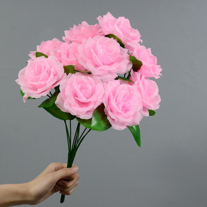 Bouquet de roses artificielles Dongchen, diamètre 10 cm, fleurs en soie pour mariage, décoration intérieure, accessoires de mariée. - Product Image 1