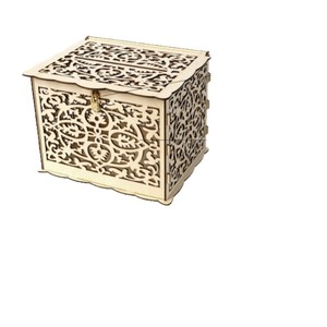 Custom wooden Valentine's Day hollow <b>box</b>, DIY <b>wedding</b> gift <b>card</b> <b>box</b>, business <b>card</b> holder, guest <b>card</b> <b>box</b>. - Product Image 5