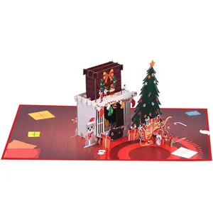 3Dクリスマスポップアップグリーティングカード封筒付きグリーティングカードクリスマス手作り3Dポップアップグリーティングカードクリスマスホリデー用