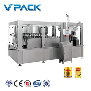 Can filling sealing Small Business Juice Soda Water Soft Drink Filling Machine/Beer Isobar Gas drinks Filler Canning Equipment