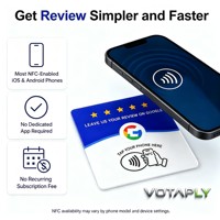 Carte NFC Google Review de 12 cm en acrylique, à programmer, NFC213, pour les commentaires des entreprises