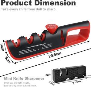 Afilador de Cuchillos 4 en 1 con Perilla de Ángulo Ajustable, Afilador de Cuchillos Multiusos y Pulidor de Cuchillos de Cocina - Product Image 2
