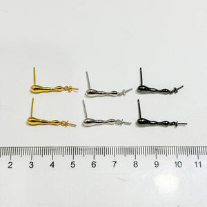 Accessoires en argent S925 pour la création de bijoux, boucles d'oreilles en argent tendance avec perles rondes de 9 à 15 mm, plateau vide 22207 - Product Image 4