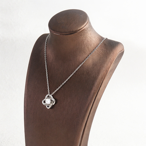 Collana Trendy per San Valentino, <span class=keywords><strong>Nodo</strong></span> d'Amore in Acciaio Inox 304 con Zirconi, Gioiello Regalo per Donne - Product Image 5