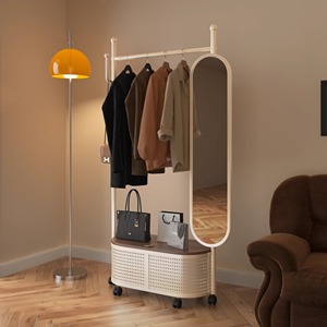 Tangke porte-manteau moderne en métal pleine longueur miroir de Style crème mobile Simple <span class=keywords><strong>cintre</strong></span> intégré miroir d'habillage maison - Product Image 4
