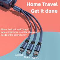 Best-seller Câble de Charge USB 3 en 1 5A 100W Charge Rapide Scalable Portable Micro USB Type C Câble de Charge