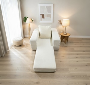 Canapé-lit pliable moderne et abordable en suède, idéal pour les hôtels, les bureaux familiaux ou les siestes. - Product Image 6