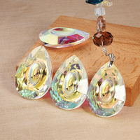 Zhubi perle de verre en forme de poire en forme de goutte d'eau, lampe d'éclairage en cristal, perles suspendues pour la fabrication de bijoux, goutte de pluie, attrape-soleil, lustres