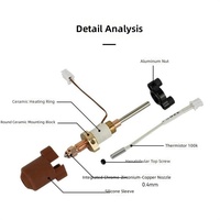 Kit Hotend Keramik All-in-One K1C/K MAX dengan Nozzle Titanium Alloy, Aksesoris Pencetakan 3D