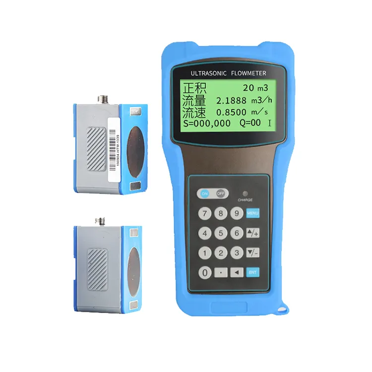4-20ma output portable ultrasonic handheld liquid flow meter for water oil diesel fuel
