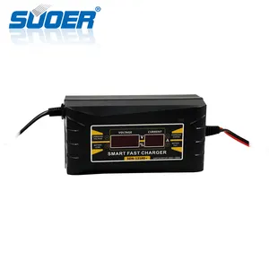 Suoer数显智能 12v 10A车载电池充电器与LED显示屏