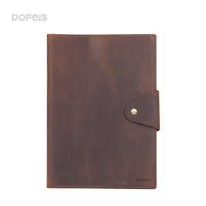 Borsa per documenti in pelle di mucca aperta con bottone pieghevole a mano - Product Image 4