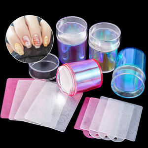 Kit de 3 tampons en silicone colorés pour ongles, impression française, plaque d'estampage pour vernis à ongles. - Product Image 1