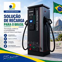 Station de recharge commerciale pour véhicules électriques au Brésil, chargeur rapide DC 60kW-480kW, ANATEL CCS2, double pistolet, compatible OCPP