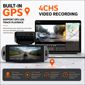NOUVEAU 360 °   Caméra embarquée 4 canaux 4K avec contrôle WiFi via application, suivi GPS et objectif fisheye pour voitures – <span class=keywords><strong>Enregistreur</strong></span> de voiture OEM 4CH - Product Image 6