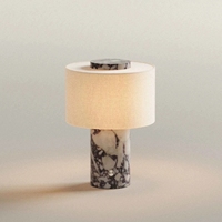 Lampe de bureau moderne sans fil USB à variateur tactile, abat-jour en tissu, portable, ambiance lumineuse, rechargeable, sans cordon, pour hôtel