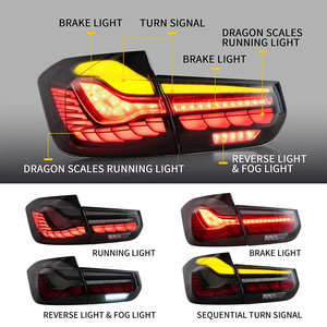 Luces Traseras LED para <span class=keywords><strong>BMW</strong></span> F30, Conjunto de Luces Traseras M3, <span class=keywords><strong>Serie</strong></span> 3 F35 F80 Sedán Sexta Generación 2013-2018, Diseño Escamas de Dragón - Product Image 2