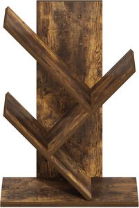 Luxury Assembly Tree Shaped <strong>Wooden</strong> <strong>Shelf</strong> for Book <strong>3</strong>-<strong>Tier</strong> Countertop Black Walnut Wood Tree Bookcase - Product Image 4