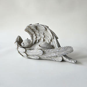 Melek Kanadı Kedi Şeklinde Reçine Evcil Hayvan Kremasyon Urnası, Külleri İçin Anıt Cenaze Urnası ve Küçük Evcil Hayvanlar İçin Dekoratif Hatıra, Evde Sergileme İçin - Product Image 4