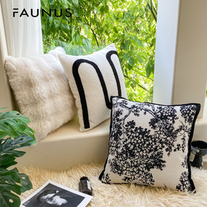 Nordique minimaliste lumière luxe <span class=keywords><strong>lapin</strong></span> ciseaux grille taie d'oreiller couverture en peluche <span class=keywords><strong>lapin</strong></span> cheveux luxe crème Style oreiller housse de coussin - Product Image 2