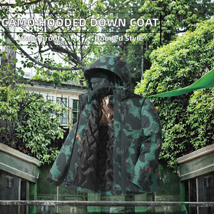 Chaqueta Casual de Invierno Impermeable y Transpirable con Cremallera Reversible, Patrón Geométrico, Cálida, Cómoda, con Capucha, Tallas Grandes, para Exteriores - Product Image 2