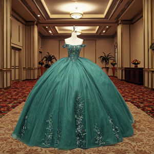 Vestido <span class=keywords><strong>de</strong></span> Gala Moderno para Adultos con Encaje, Vestido <span class=keywords><strong>de</strong></span> Fiesta Colorido para Ceremonia o Examen Artístico, <span class=keywords><strong>Vestidos</strong></span> <span class=keywords><strong>de</strong></span> 15 Años, Verde - Product Image 1