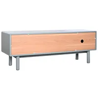 Meuble TV MDF PU Gris 140x40x55