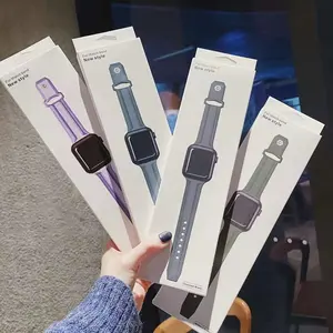 สายรัดข้อมือซิลิโคนสมาร์ทวอชสำหรับ Apple Watch,สายนาฬิกายางซีรี่ย์6 5 4สำหรับสายรัดข้อมือ Iphone 38 40 42 44มม.