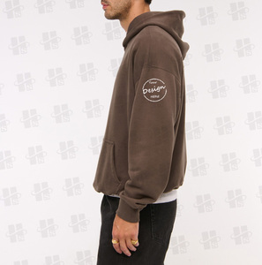 <span class=keywords><strong>Felpa</strong></span> con Cappuccio Personalizzata in Cotone e Poliestere 450 GSM, Stampa all'Ingrosso, <span class=keywords><strong>Felpa</strong></span> <span class=keywords><strong>Marrone</strong></span> con Cappuccio per <span class=keywords><strong>Uomo</strong></span> - Product Image 5