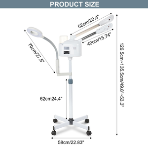 Máquina de Vapor Facial Profesional 3 en 1 con Lámpara de Aumento, Dos Cabezales, Vaporizador Facial Frío y Caliente - Product Image 2