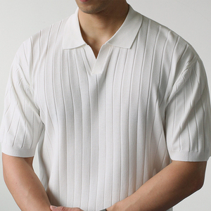 Chemise à manches courtes boutonnée pour homme, en tissu recyclé de qualité supérieure, écologique, couleur unie, tricotée, 100% polyester, séchage rapide, logo personnalisé - Product Image 1