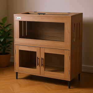 Terrario apilable PawHut de 60.5 galones, recinto de madera para dragones barbudos, lagartos y serpientes, diseño moderno para interiores. - Product Image 2