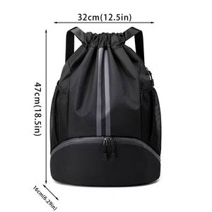 Sac de basketball haut de gamme 32x47cm OEM ODM avec séparation sec/humide, sac de sport à cordon pour activités extérieures et volleyball - Product Image 2
