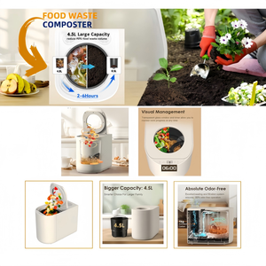 Broyeur de déchets alimentaires automatique 4,5 L, composteur électrique intelligent grande capacité pour cuisine, machine de recyclage des déchets d'intérieur - Product Image 2