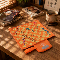 Jeu de société Ludo pliable avec sac de rangement, jeu de société familial portable pour enfants et adultes