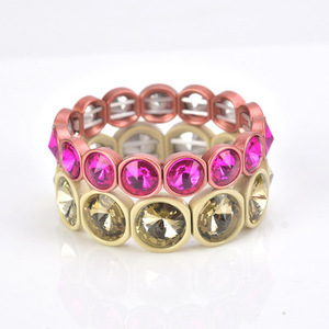Braccialetti stile moda per ragazzi e ragazze cinturino elastico in lega con strass bracciale donna - Product Image 6