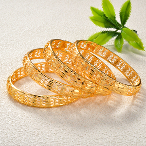 Brazalete de Joyería de Moda Dubai Etíope, Hueco, Chapado en Oro de 18K, Color de Moda, para Mujer, Aniversario - Product Image 5