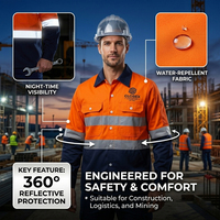 Ensemble de vêtements de travail haute visibilité personnalisés AI-MICH avec logo, veste et pantalon en toile robuste pour la construction industrielle et l'industrie lourde
