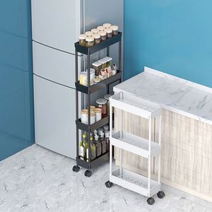 Multi-layer Movable <b>Trolley</b> Organizer Rack Living Room Kitchen <b>Storage</b> Rack - Product Image 5