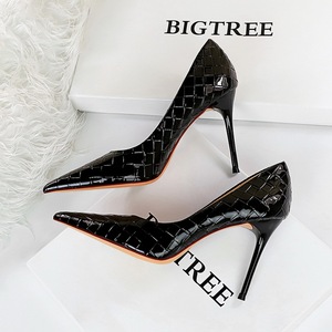 Tacones de aguja de seda de 3,74 pulgadas con incrustaciones de circón para vestido Oficina Trabajo Iglesia Boda Zapatos de noche - Product Image 4
