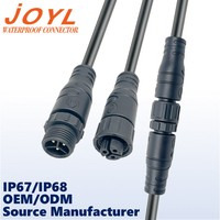 Connecteur mâle-femelle JOYL M12 3 broches IP67/IP68 110V 8A PA66 plaqué or, adapté aux équipements de fabrication automobile