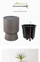 Pot Bunga Besar P409 Nordic Simple Resin Plastik Tebal, Self-Watering, Tahan Lama, Hemat Air, Anti-Semen, Ringan