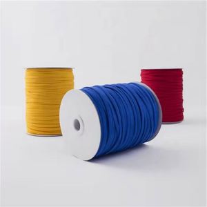 Cordon élastique plat personnalisé de 5 mm pour cache-oreilles, bande élastique noire et blanche en nylon pour vêtements de commerce extérieur, cordon élastique coloré - Product Image 3