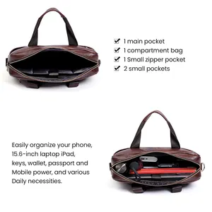 DUJIANG कस्टम असली लेदर बैग आदमी व्यापार Crossbody कंधे दूत बैग पुरुषों के लिए कार्यालय लैपटॉप बैग चमड़े ब्रीफकेस - Product Image 4